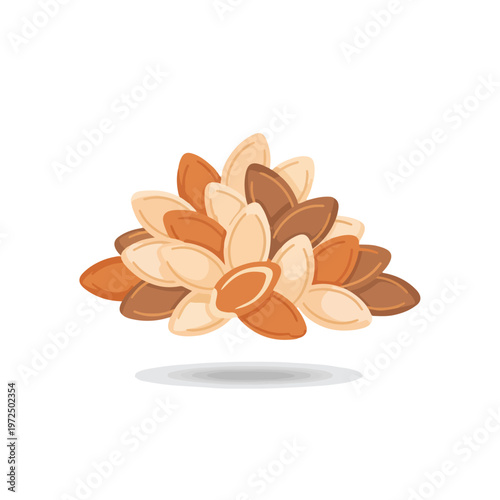 A pile of raw organic pumpkin seeds for healthy snacking.