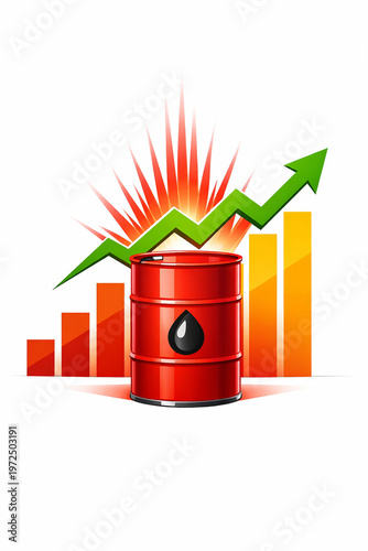 Vector illustration of a massive crude oil price surge