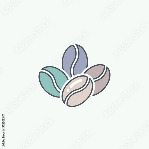 Colorful illustration of coffee beans.