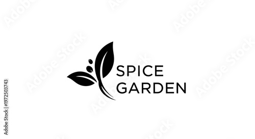 Spice Garden Logo: Leaf and Berry Icon with Text
