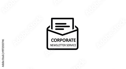 Corporate Newsletter Service Icon - Business Communication and Information Delivery