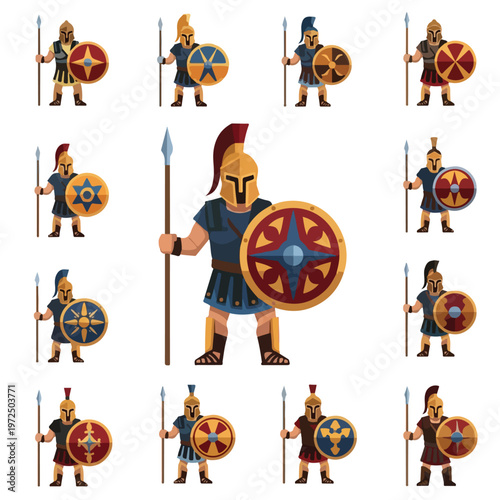 Ancient Greek Warrior with Shield.