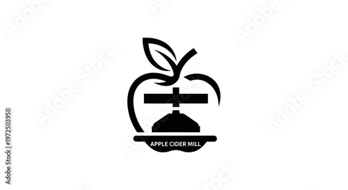 Apple Cider Mill Logo - Vintage Industrial Design