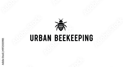 Urban beekeeping logo with bee silhouette and text.