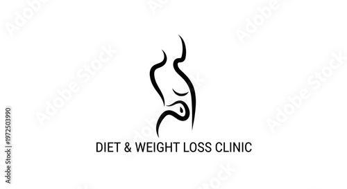 Diet and Weight Loss Clinic Logo Silhouette of a Woman's Body