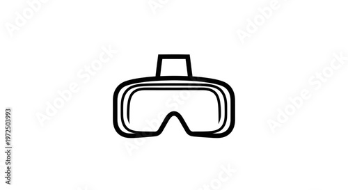 Virtual Reality Headset Icon - Simple Line Art Design