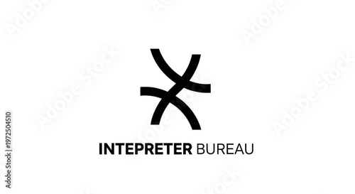 Abstract symbol for interpreter bureau with text
