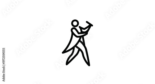 Elegant Man Playing Lyre Icon Symbol Vector