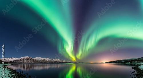 A Curtain of Aurora Borealis Falling Like Silk from Top to Bottom
