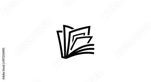 Open book icon, graphic design, knowledge, education, information, reading symbol