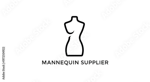 Mannequin Supplier Logo Icon - Female Torso Silhouette Outline