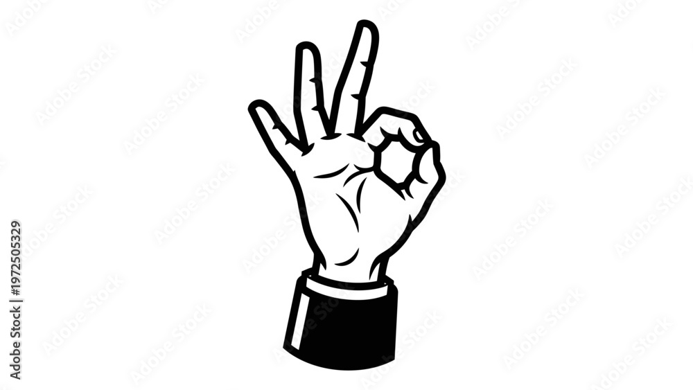 Fototapeta premium Hand Gesturing OK Sign, Perfect Approval, Success Symbol, Positive Feedback, Finger Gesture