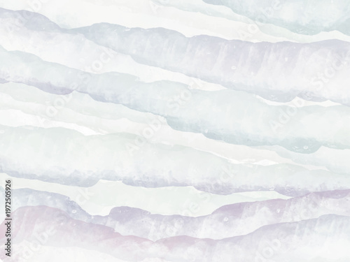 水の層 / ボーダー  / 透明ブルーのグラデーション / 水彩背景 