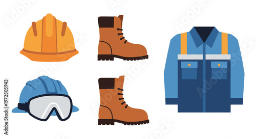 Safety Gear Set Minimal Icons