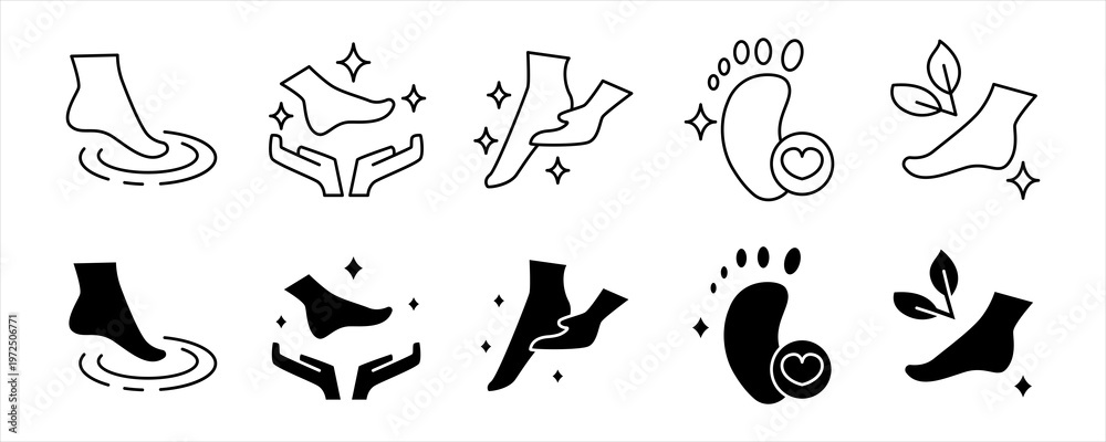 Obraz premium Foot Care Hygiene Wellness Icon