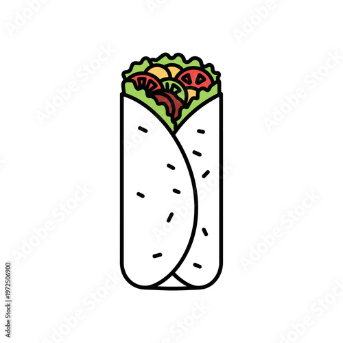 Mexican Burrito Wrap Vector Illustration