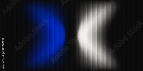 Vibrant abstract background with gradient effect, featuring vertical lines in shades of blue and white, transitioning to black, creating a dynamic visual
