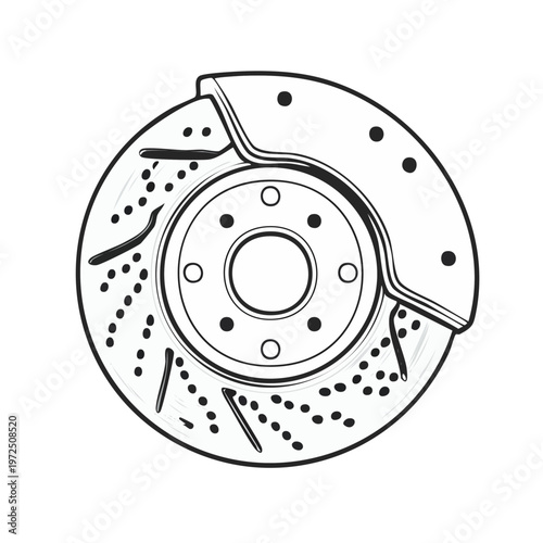Perforated brake disc with slots for enhanced vehicle performance and cooling