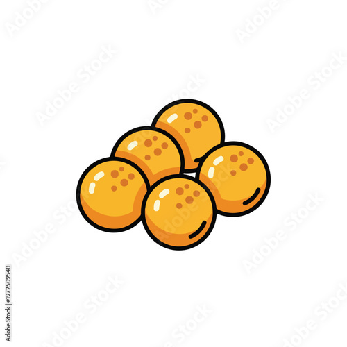 A small cluster of orange ping pong balls arranged together.