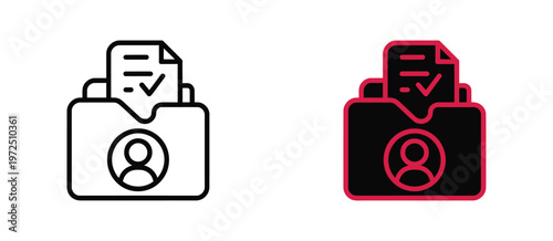 Student profile mixed line icon representing student information, profile management and academic identity for digital education systems and apps.
