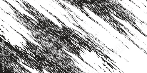 An elegant black and white vector background featuring artistic diagonal brush strokes with distressed grunge textures and minimal paint effects for premium urban or industrial graphic designs.