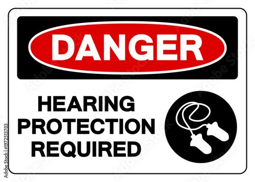 Danger Hearing Protection Symbol Sign, Vector Illustration, Isolated On White Background Label.EPS10