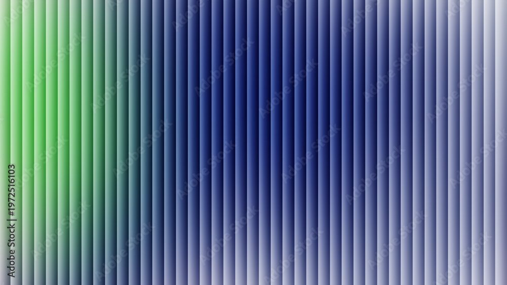 Obraz premium Abstract green and blue ribbed glass background with vertical fluted texture and elegant gradient stripes