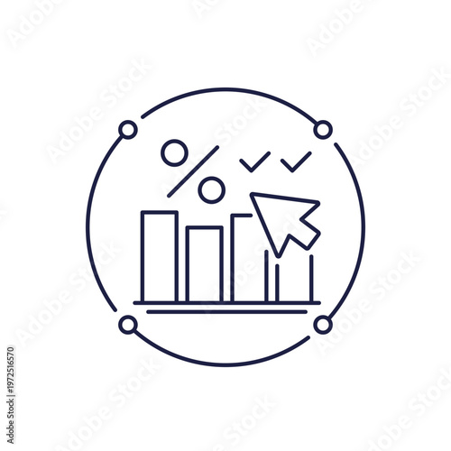 Click-Through Rate line icon on white