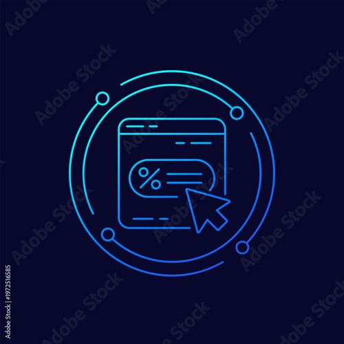 Click-Through Rate, CTR icon, linear design