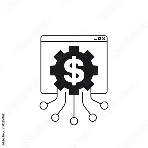 digital business icon on white