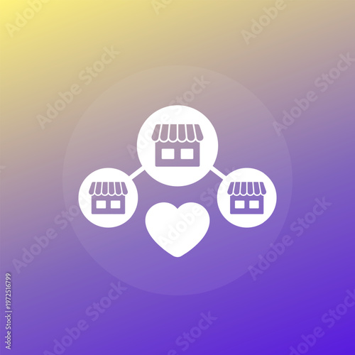 favorite shops vector icon with heart