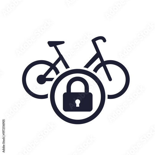 lock bike icon, bicycle and padlock vector
