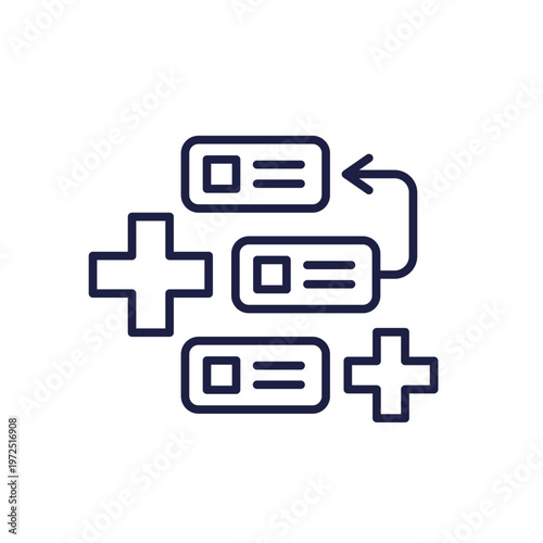 medical backlog line icon on white