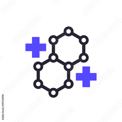 medical polymer icon with a molecule
