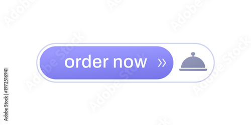 order now button design on white, food ordering vector