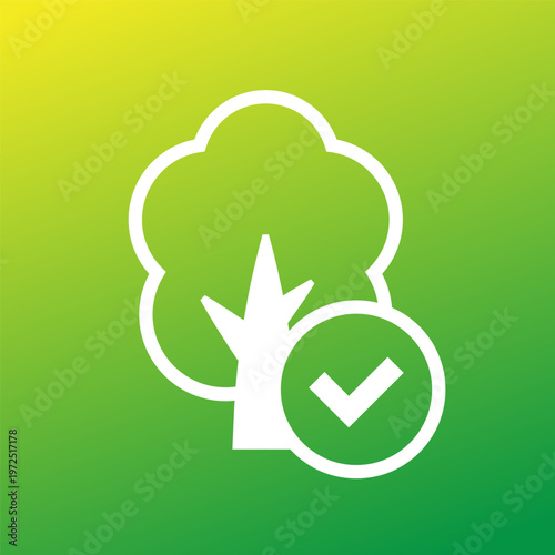 tree and checkmark vector icon