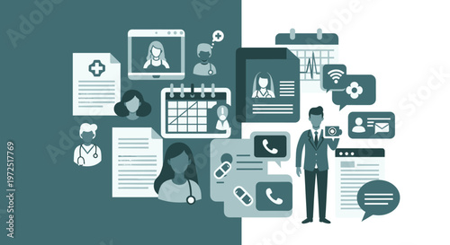 Modern speech bubbles against a solid teal background convey communication, conversation, and dialogue – perfect for marketing materials or social med