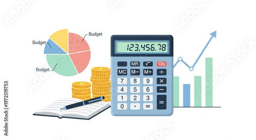 business graph with calculator