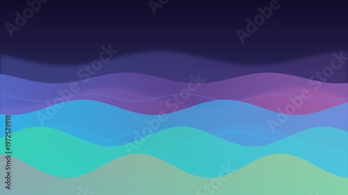 Abstract Colorful Layered Waves with Smooth Fluid Motion