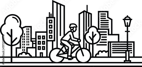 city cyclist riding bike