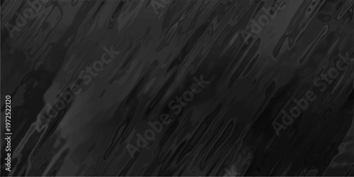 Dark Grayscale Abstract Background with Smooth Wavy Lines and Glossy Fluid Texture vector illustration