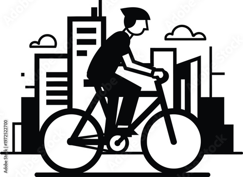city cyclist riding bicycle