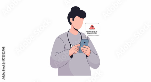 Doctor Receives Important Medical Alert on Smartphone.