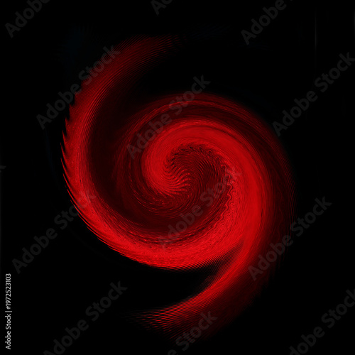 Abstract background with bright lines radiating from the center, in red color, digital art.