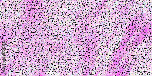 Vibrant stippled abstract background with a dense pattern of tiny pink purple and white dots on a black canvas for artistic and decorative use