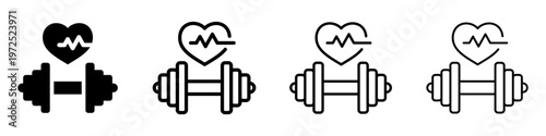 Dumbbell Heartbeat Icon