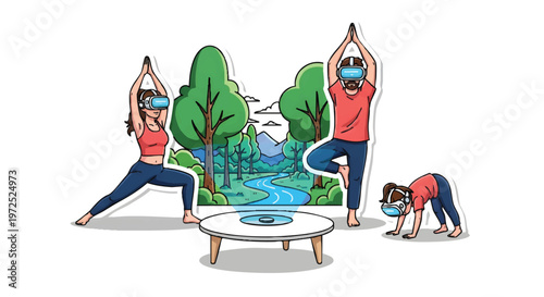 yoga class with people wearing face masks outdoors nature