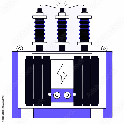 Vector illustration of electrical transformer