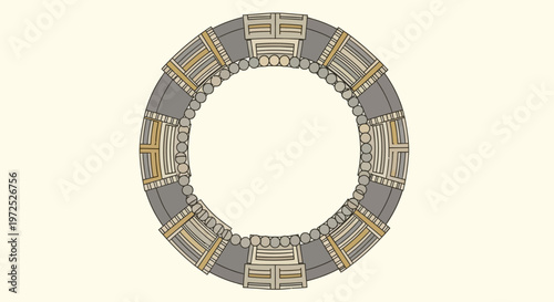 A futuristic circular architectural structure design.