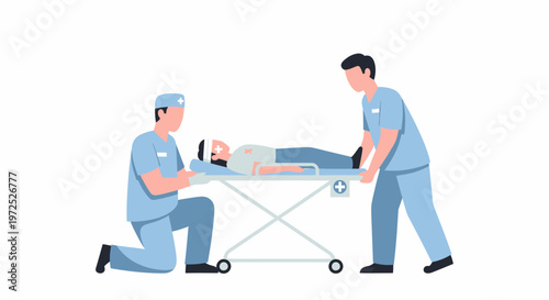 Medical Emergency Team Transporting Patient.